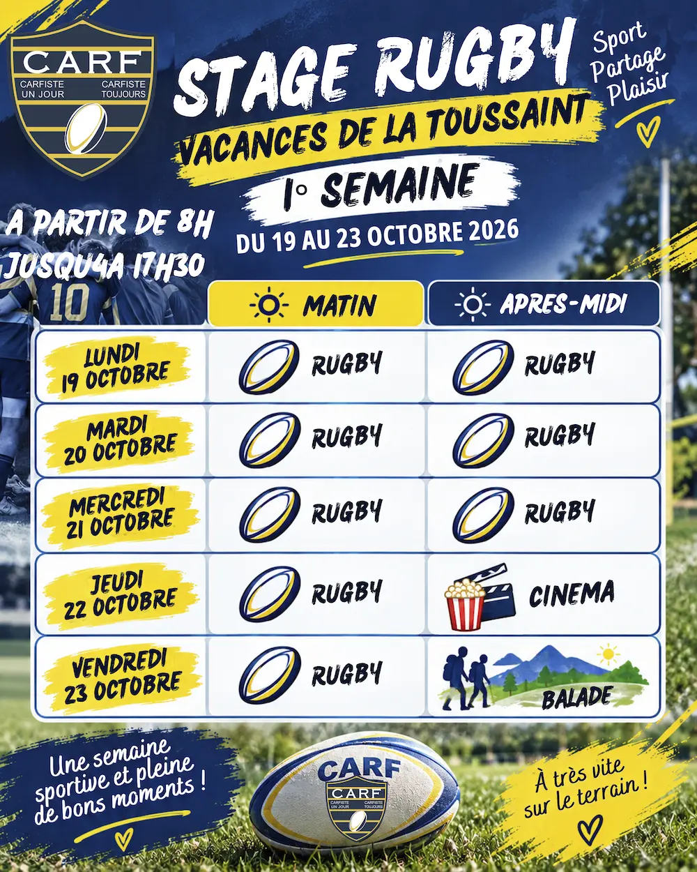Stage M6 - M8 - M10 Toussaint 2026
